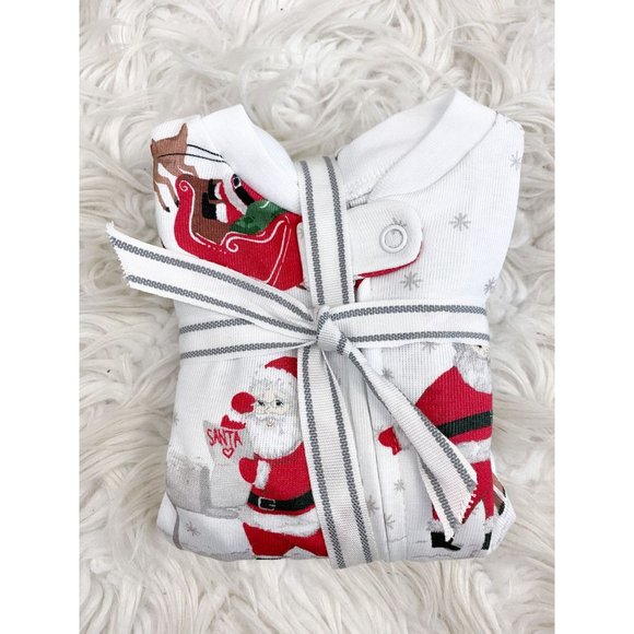 Pottery Barn Kids Pajamas Pottery Barn Kids Heritage White Santa Organic Nursery Pajamas